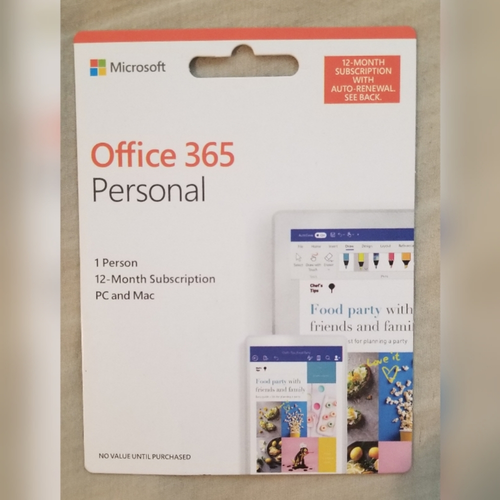 Microsoft Office 365 Personal Suite Subscription
